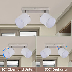 NETTLIFE 2 Spots de Plafond Moderne E14 Argent Pivotant à 350°MAX.25W Lampe de Cuisine Écran en Tissu pour Salon Chambre (Sans Ampoule) pas cher