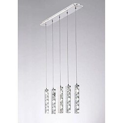 Luminaire Center Suspension Galaxy 5 Drop 15W LED 6000K chrome poli/cristal