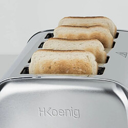 grille-pain toaster 4 tranches 1500 watts 7 niveaux de brunissage en acier inoxydable ramasse-miettes amovible