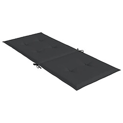 Acheter vidaXL Coussins de chaise de jardin à dossier haut lot de 2 noir tissu