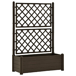 vidaXL Jardinière avec treillis 100x43x142 cm PP Moka