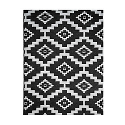 Avril Paris Tapis d'extérieur en plastique tressé - 120x160cm - Noir - Réversible - 100% polypropylène - 400gr / m2 - AJACCIO