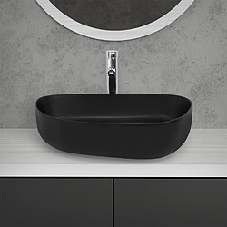 Acheter ML-Design Lavabo en Céramique Noir Mat 55 x 42 x 14 cm, Ovale, Vasque à Poser sur Table de Toilette, Lave-Mains pour la Salle de Bains / WC Invités, Design Minimaliste Moderne