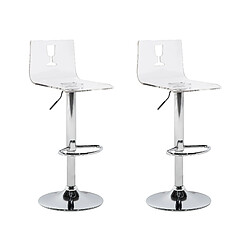 Beliani Tabouret de bar Set de 2 Blanc BUSAN