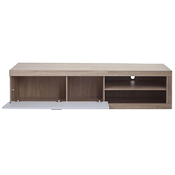 Decoshop26 Meuble TV avec deux compartiments de rangement avec portes 43x180x41 cm MDF aspect chêne blanc 04_0007854 pas cher