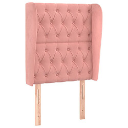 Maison Chic Tête de lit scandinave avec oreilles,meuble de chambre Rose 83x23x118/128 cm Velours -MN82876