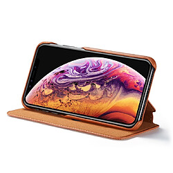 Wewoo Coque Pour iPhone XS Max Hon Série Antique Etui en cuir avec fentes cartes & support & portefeuille Marron pas cher