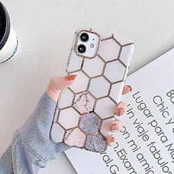 Universal Boîtier pour iPhone, slim complet du corps élégant de protection élégante étui de téléphone en marbre épaissis anti-dropgrey nid d'abeille diamant iPhone Xr