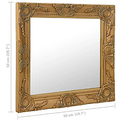 vidaXL Miroir mural style baroque 50x50 cm Doré pas cher