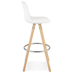 Acheter Alterego Tabouret de bar 'FLORENCE' en tissu bouloché blanc style scandinave