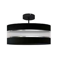 Helam Suspension Helen Tissu,Fer Argent,noir 3 ampoules 25cm