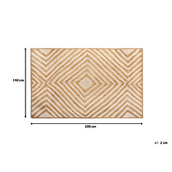 Beliani Tapis en jute et coton beige 140 x 200 cm PIRLI