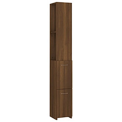 Maison Chic Armoire de bain,Meuble de rangement de salle de bain,Meuble haut chêne marron 25x26,5x170 cm bois d'ingénierie -GKD237793