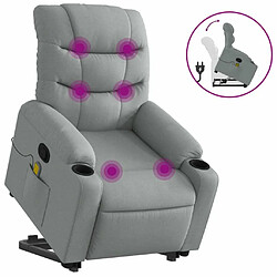 Maison Chic Fauteuil Relax pour salon, Fauteuil de massage inclinable Gris clair Tissu -GKD99577