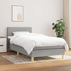 vidaXL Sommier à lattes de lit avec matelas Gris clair 80x200 cm Tissu