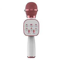 Yonis Microphone Bluetooth Sans Fil Rose Haute Qualité