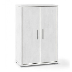 Webmarketpoint Armoire polyvalente à deux portes Oxyde Blanc 71x41x h110 cm