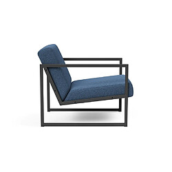 Avis Inside 75 Chaise VIKKO accoudoirs métal noir Tissu Bouclé Bleu