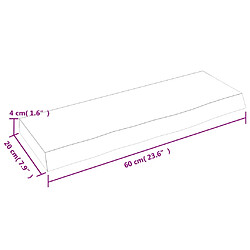 vidaXL Étagère murale marron clair 60x20x4 cm bois chêne massif traité pas cher