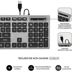 Teclado Subblim Wired Ergo Keys Silent Flat HQ/ Gris