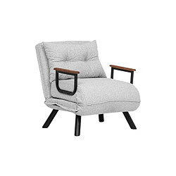 Hanah Home Fauteuil convertible en tissu effet bouclette Sando gris.