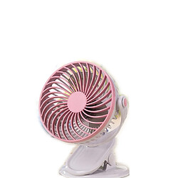 Ventilateur de Clip de Ventilateur de Bureau Portable de Chargement USB 4W, avec Contrôle à 3 Vitesses (Rose)