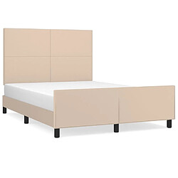 Maison Chic Lit adulte - Cadre Structure de lit avec tête de lit Contemporain Cappuccino 140x200 cm Similicuir -MN61184