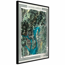 Paris Prix Affiche Murale Encadrée Raised Relief Map Eastern Norway 20 x 30 cm Noir