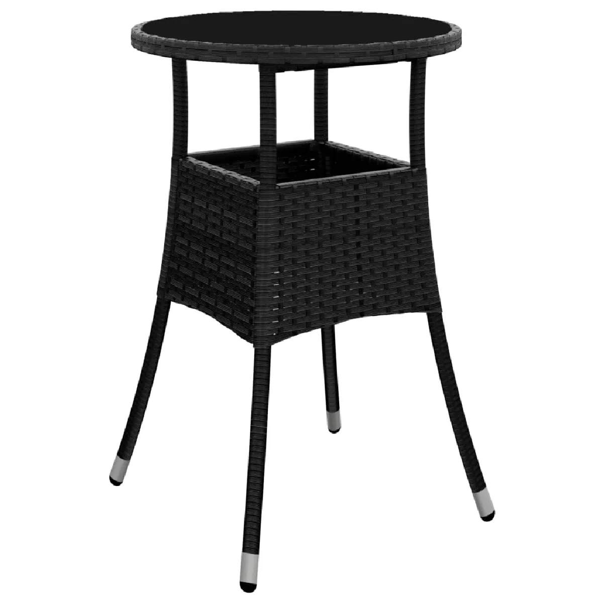 Avis vidaXL Ensemble à manger de jardin et coussins 5 pcs noir rotin verre