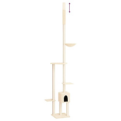 vidaXL Arbre à chat du sol au plafond Crème 258,5-284,5 cm pas cher