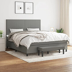 Maison Chic Lit Adulte - Lit simple Lit à sommier tapissier avec matelas moelleux - Meuble de Chambre - Gris foncé 180x200cm Tissu -MN26988