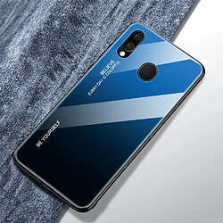 Wewoo Coque Pour Galaxy M20 Gradient Color Glass Case Blue