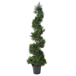 Pegane Plante artificielle haute gamme Spécial extérieur / Cyprès Artificiel Forme Spirale - Dim : 150 x 45 cm