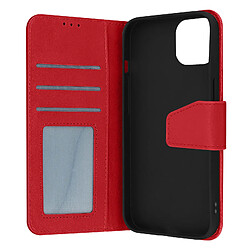 Avizar Housse pour iPhone 14 Cuir premium Porte-carte Fonction support Vidéo rouge