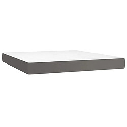 vidaXL Matelas de lit à ressorts ensachés Gris 180x200x20cm Similicuir