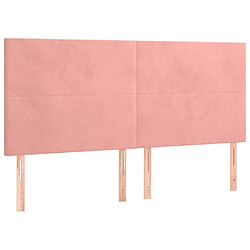 Acheter Maison Chic Tête de lit scandinave à LED,meuble de chambre Rose 180x5x118/128 cm Velours -MN18924