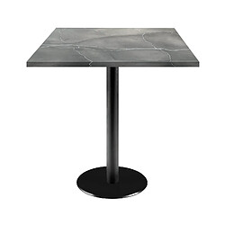 Restootab Table 70x70cm - modèle Rome marbré lune bleue