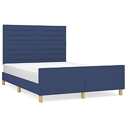 Maison Chic Lit adulte - Cadre Structure de lit avec tête de lit Contemporain Bleu 140 x 200 cm Tissu -MN82328