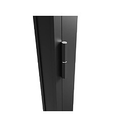 Vente-Unique Bloc porte réversible en aluminium et verre trempé dépoli - H204 x L73 cm - Noir - LOXTON pas cher