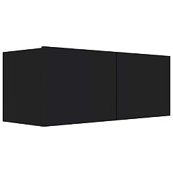 Maison Chic Meuble TV scandinave - Banc TV pour salon Noir 80x30x30 cm Aggloméré -MN73893