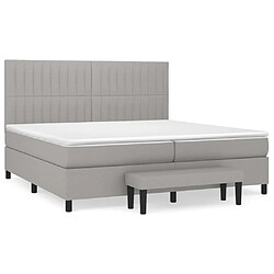 Maison Chic Lit Adulte - Lit simple Lit à sommier tapissier avec matelas moelleux - Meuble de Chambre - Gris clair 200x200cm Tissu -MN65915