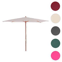 Mendler Parasol en bois, parasol de jardin Florida, parasol de marché, 3m ~ crème