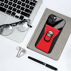 Coque en TPU + PU texture litchi avec béquille pour votre iPhone 12 Pro/12 6.1 pouces - rouge