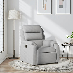 vidaXL Fauteuil inclinable Gris clair Tissu