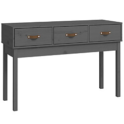 vidaXL Table console Gris 114x40x75 cm Bois massif de pin