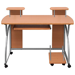 Helloshop26 Bureau table poste de travail meuble d'ordinateur informatique étude d'ordinateur 110 x 52 x 88,5 cm bois d’ingénierie brun 02_0023737