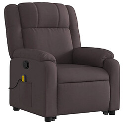 Avis vidaXL Fauteuil inclinable de massage Marron foncé Tissu