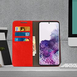 Avis Avizar Étui Galaxy S20 Plus Folio Cuir Véritable Porte cartes Support Vidéo - rouge