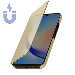 Avizar Étui Clear View pour Samsung Galaxy A34 5G Clapet Miroir Fonction Support Or pas cher