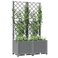 Avis Maison Chic Jardinière,Bac à fleurs avec treillis - pot de fleur Gris clair 80x40x136 cm PP -GKD27429